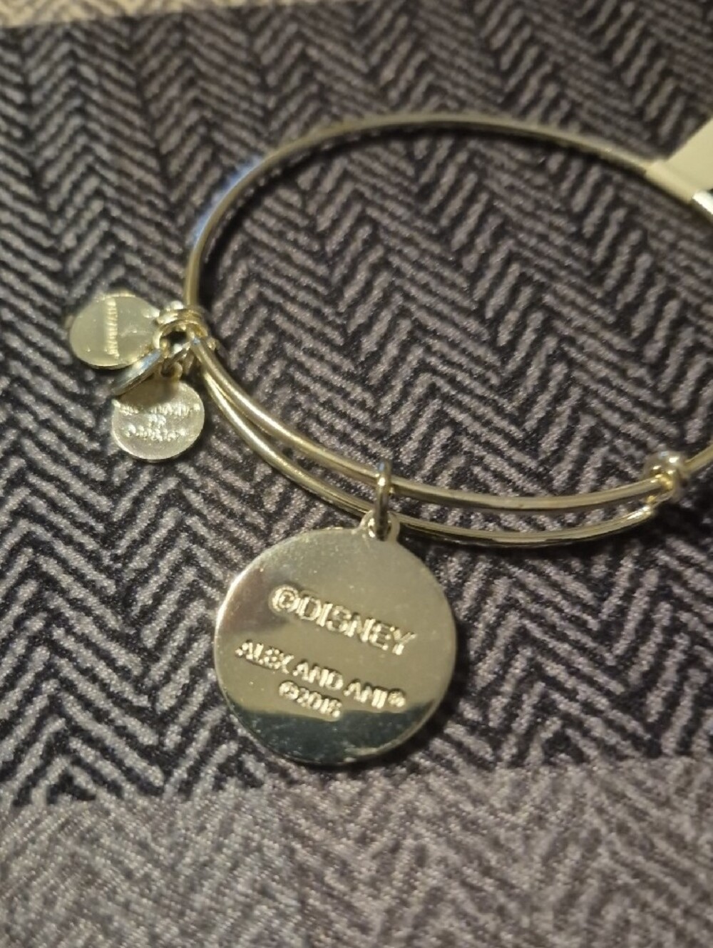 Disney Silver Bangle Bracelet with Yellow Princess Silhouette Charm - Picture 4 of 6